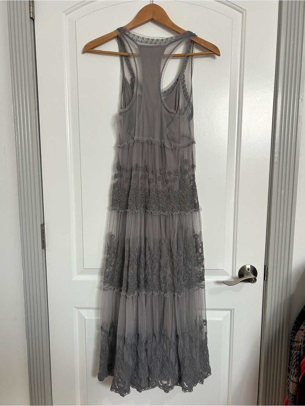 Abercrombie & Fitch Lace Tiered Maxi Dress Size S Boho Shabby Chic 90s Fairy y2k - Picture 2 of 12